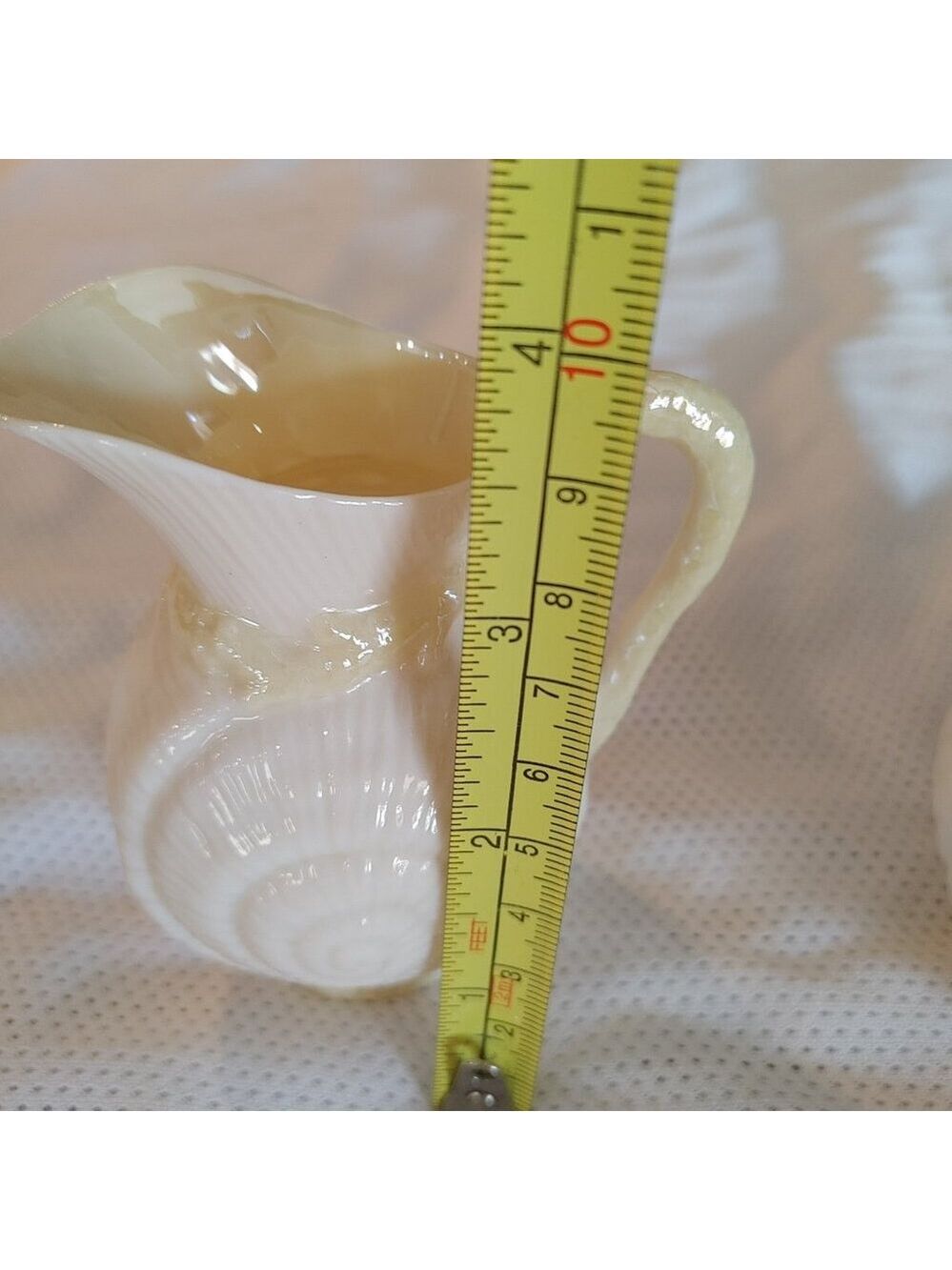 Belleek NAUTILUS SHELL Porcelain CREAMER CREAM PITCHER & SUGAR Bowl - Picture 7 of 12